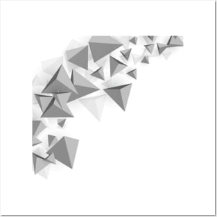 Triangle Polygon mesh gray pyramids Posters and Art